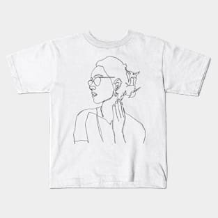 Woman in glasses rough Kids T-Shirt